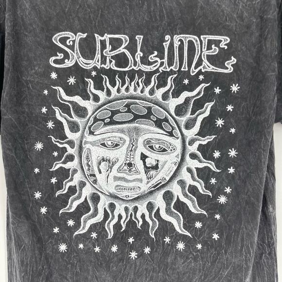 Officially Licensed Sublime Classic Sun T-Shirt Black Acid Wash Medium NWOT - Picture 4 of 5